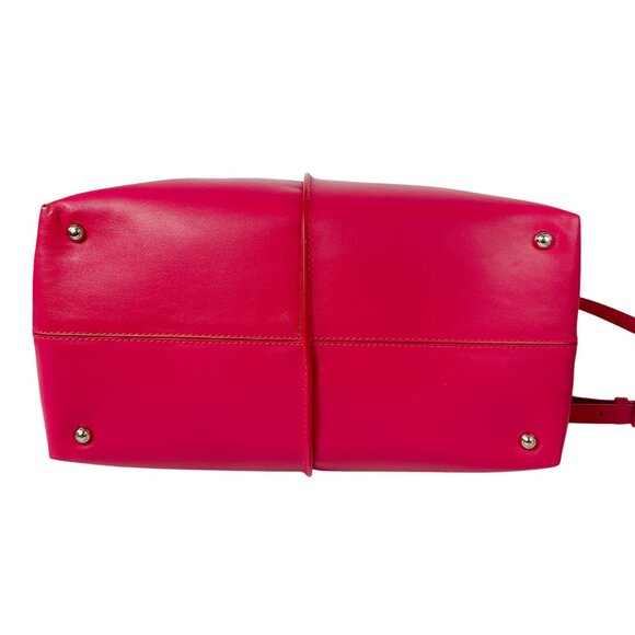 Tod's Fuchsia Leather Satchel Handbag - Picture 6 of 15